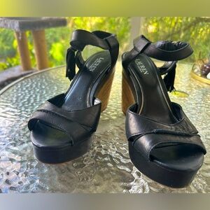 Ralph Lauren Black Leather wedge (size 10)